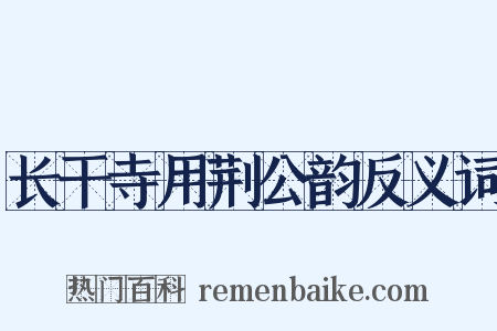 长干寺用荆公韵反义词是什么意思的图片